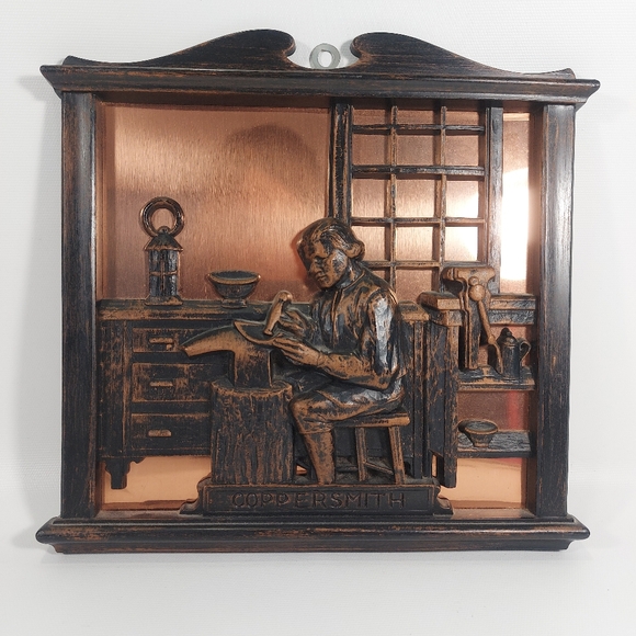 Vintage CopperSmith 3D Wall Hanging Picture Coppercraft Guild Copper Figure - Picture 1 of 8